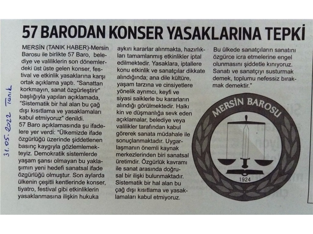 57 Barodan konser yasaklarına tepki