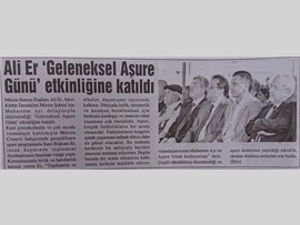 BASINDA BAROMUZ (Başkanımız Av. Ali Er Cemevi'nde Düzenlenen Aşure Günü Etkinliği'ne Katıldı)