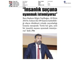 BASINDA BAROMUZ (Yeşilboğaz: "İnsanlık Suçuna Uyanmak İstemiyoruz")