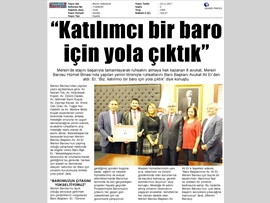 BASINDA BAROMUZ (Yemin töreninde konuşan Baro Başkanımız Av. Ali Er, "Katılımcı Bir Baro İçin Yola Çıktık" dedi.)