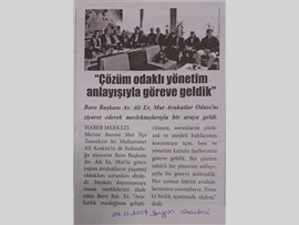BASINDA BAROMUZ (Baro Başkanı Av. Ali Er, Mut Avukatlar Odası'nı Ziyaret Etti)