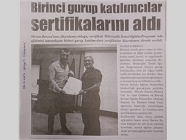 BASINDA BAROMUZ (Bilirkişilik Temel Eğitim Programının 1. Gurup Katılımcıları Sertifikalarını Aldı)