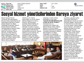 BASINDA BAROMUZ (Sosyal Hizmet Uzmaları Derneği'nden Ziyaret)