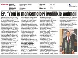 BASINDA BAROMUZ (Baro Başkanımız, Mersin'de Yeni İş Mahkemelerinin Açılması İçin Adalet Bakanlığı'na Başvurdu)