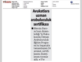 BASINDA BAROMUZ (İş Hukukunda Uzman Arabuluculuk Sertifika Töreni)