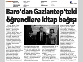 BASINDA BAROMUZ (Baromuzdan Gaziantep'te Öğrencilere Kitap Bağışı)