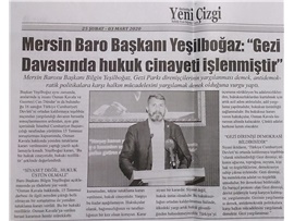 BASINDA BAROMUZ (Yeşilboğaz: "Gezi Davasında Hukuk Cinayeti İşlenmiştir")