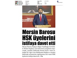 BASINDA BAROMUZ (Baro Başkanları HSK Üyelerini İstifaya Davet Etti)