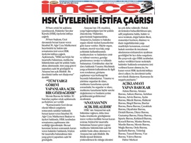 BASINDA BAROMUZ (Baro Başkanları HSK Üyelerini İstifaya Davet Etti)