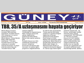 BASINDA BAROMUZ (Avukatlık Kanunu 35/A Uzlaşması Avukatlara Tanıtıldı)