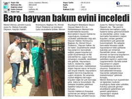 BASINDA BAROMUZ (Mersin Barosu Hayvan Bakım Evi'ni Ziyaret Etti)