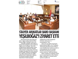 BASINDA BAROMUZ (Yeşilboğaz: "Hukuk Ülkede Hakimiyet Kurmak İçin Kullanılmamalı")