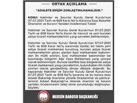 BAROLARDAN ORTAK AÇIKLAMA: "ADALETE ERİŞİM ZORLAŞTIRILMAMALIDIR"
