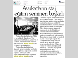 BASINDA BAROMUZ (Türkiye Barolar Birliği'nde Staj Eğitim Semineri Başladı) 11.10.2017