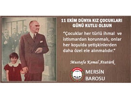 11 EKİM DÜNYA KIZ ÇOCUKLARI GÜNÜ