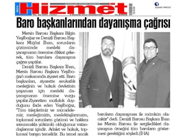 BASINDA BAROMUZ (Mersin ve Denizli Baro Başkanlarından Dayanışma Örneği)