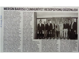 Mersin Barosu Cumhuriyet Resepsiyonu düzenledi