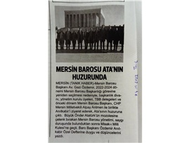 Mersin Barosu Ata'nın huzurunda