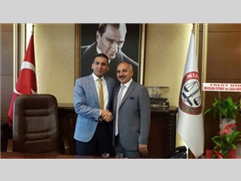 Esnaf ve Sanatkarlar Odası Başkanı Sayın; Talat DİNÇER, Baro Başkanımız Av. Ali ER'i makamında ziyaret etti.