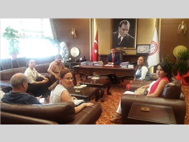 CHP Akdeniz İlçe Başkanlığı, Baro Başkanımız Av. Ali ER' i makamında ziyaret ettiler.
