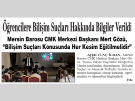 BASINDA BAROMUZ (Öğrenciler Bilişim Suçları Konusunda Bilinçlendirildi) 30.10.2017