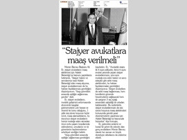 BASINDA BAROMUZ (Baro Başkanımız, Stajyer Avukatların Maaş Alabilmesi İçin Adalet Bakanlığı'na Başvurdu)