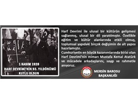 Harf Devrimi'nin 93. yılı kutlu olsun