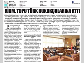BASINDA BAROMUZ (AİHM Topu Türk Hukukçularına Attı)