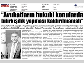 BASINDA BAROMUZ (Baro Bşk. Er, "Avukatsız Bilirkişilik Düşünülemez" Dedi)