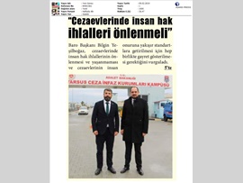 BASINDA BAROMUZ (Yeşilboğaz: "Cezaevlerinde İnsan Hak İhlalleri Önlenmeli")