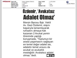 BASINDA BAROMUZ (Yemin Töreni- "Avukatsız Adalet Olmaz")