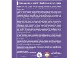 İSTANBUL SÖZLEŞMESİ TÜRKİYE'NİN MESELESİDİR