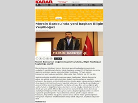 BASINDA BAROMUZ (Mersin Barosu'nun Yeni Başkanı Av. Bilgin Yeşilboğaz Oldu)