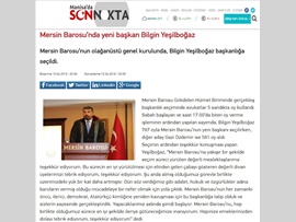 BASINDA BAROMUZ (Mersin Barosu'nun Yeni Başkanı Av. Bilgin Yeşilboğaz Oldu)