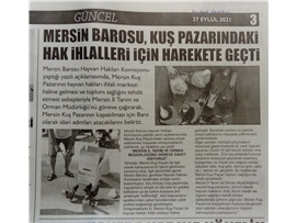 Mersin Barosu kuş pazarı için harekete geçti