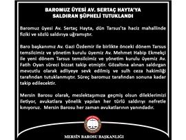 BAROMUZ ÜYESİ AV. SERTAÇ HAYTA’YA SALDIRAN ŞÜPHELİ TUTUKLANDI