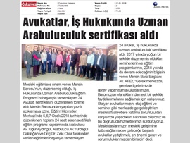 BASINDA BAROMUZ (İş Hukukunda Uzman Arabuluculuk Sertifika Töreni)