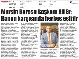 BASINDA BAROMUZ (Başkanımızın Dünya İnsan Hakları Günü Mesajı)