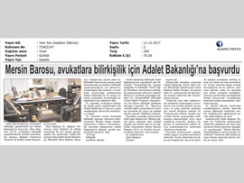BASINDA BAROMUZ (Baro Başkanımız ve Başkan Yardımcımız Adalet Bakanlığı'nda)