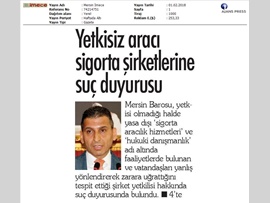 BASINDA BAROMUZ (Barodan Aracı Sigorta Şirketlerine Suç Duyurusu)