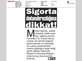 BASINDA BAROMUZ (Barodan Aracı Sigorta Şirketlerine Suç Duyurusu)