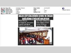 BASINDA BAROMUZ (Balık Çiftliklerinin Çevre ve İnsan Sağlığına Etkileri Konulu Konferans Düzenlendi)