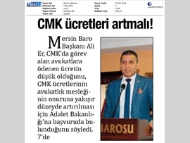 BASINDA BAROMUZ ( Baro Bşk. Er: "CMK Ücretleri Artırılmalı"
