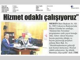 BASINDA BAROMUZ (Baro Başkanımız: "Hizmet Odaklı Çalışıyoruz")