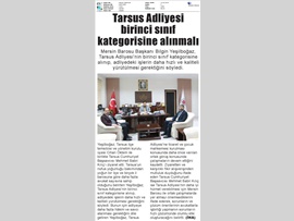 BASINDA BAROMUZ (Yeşilboğaz: "Tarsus Adliyesi 1. Sınıf Kategorisine Alınmalı")