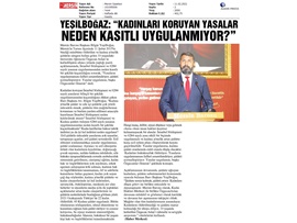 Başkanımız Yeşilboğaz: "Kadınları koruyan yasalar neden kasıtlı uygulanmıyor?"