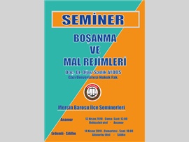 ANAMUR VE SİLİFKE'DE 'BOŞANMA VE MAL REJİMİ' KONULU SEMİNER