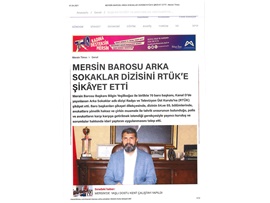 Mersin Barosu Arka Sokaklar Dizisi'ni RTÜK'e şikayet etti
