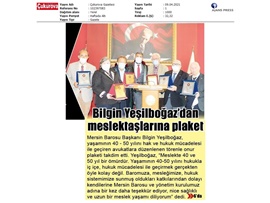 Meslekte Onur Plaket Töreni