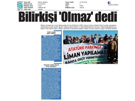 Başkanımız Yeşilboğaz; "Liman bilirkişi raporu mücadelemizi destekler nitelikte"